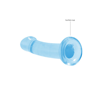 Realrock Crystal Clear Non-Realistic Dildo With Suction Cup 6.7 In. Blue