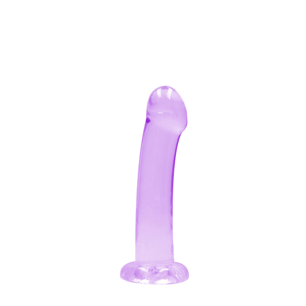 Realrock Crystal Clear Non-Realistic Dildo With Suction Cup 6.7 In. Purple