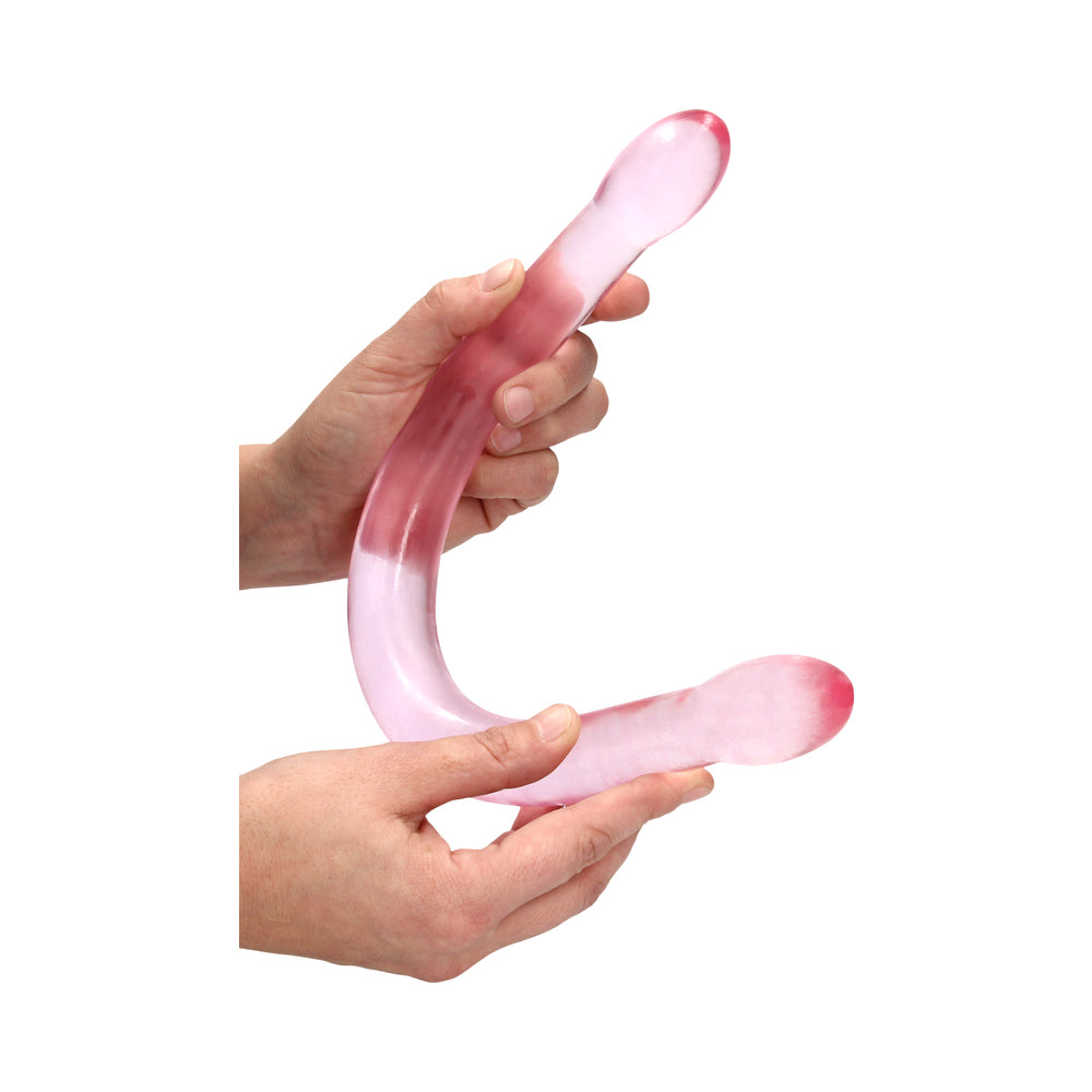 Realrock Crystal Clear Non-Realistic Double Dong 17 In. Pink