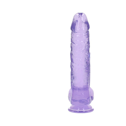 Realrock Crystal Clear Realistic Dildo With Balls 10 In. Purple