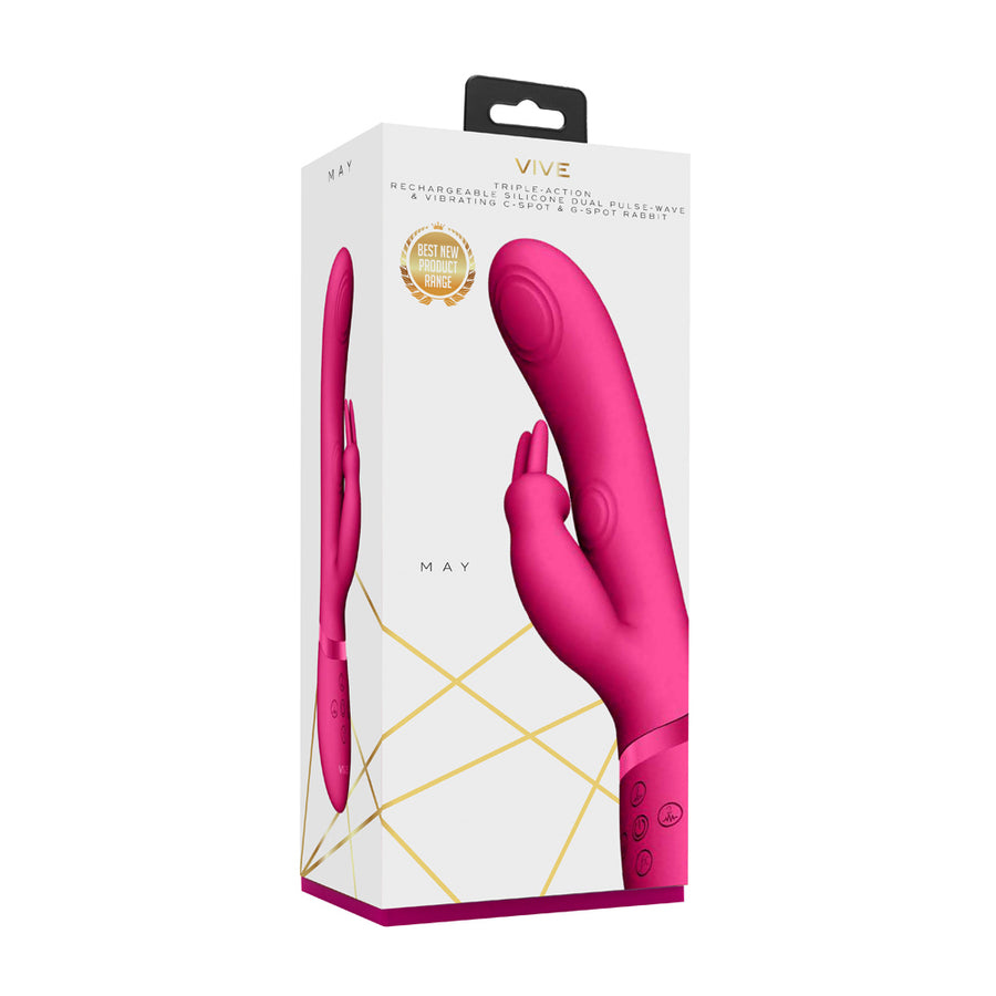 Vive May Dual Pulse-Wave &amp; Vibrating C-Spot &amp; G-Spot Rabbit  Pink