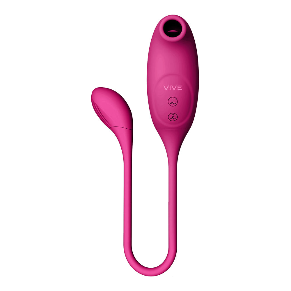 Vive Quino Air Wave &amp; Vibrating Egg Vibrator Pink