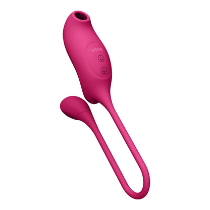 Vive Quino Air Wave &amp; Vibrating Egg Vibrator Pink