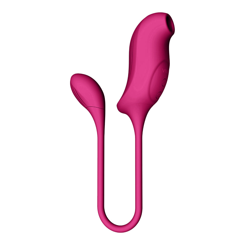 Vive Quino Air Wave &amp; Vibrating Egg Vibrator Pink