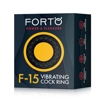 Forto F-15: Silicone Vibrating Cock Ring Black