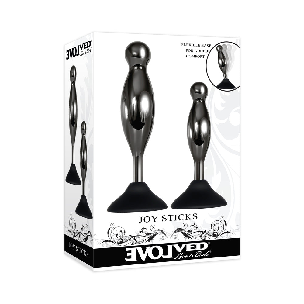 Evolved Joy Sticks 2 Pc Plug Set - Black/Chrome