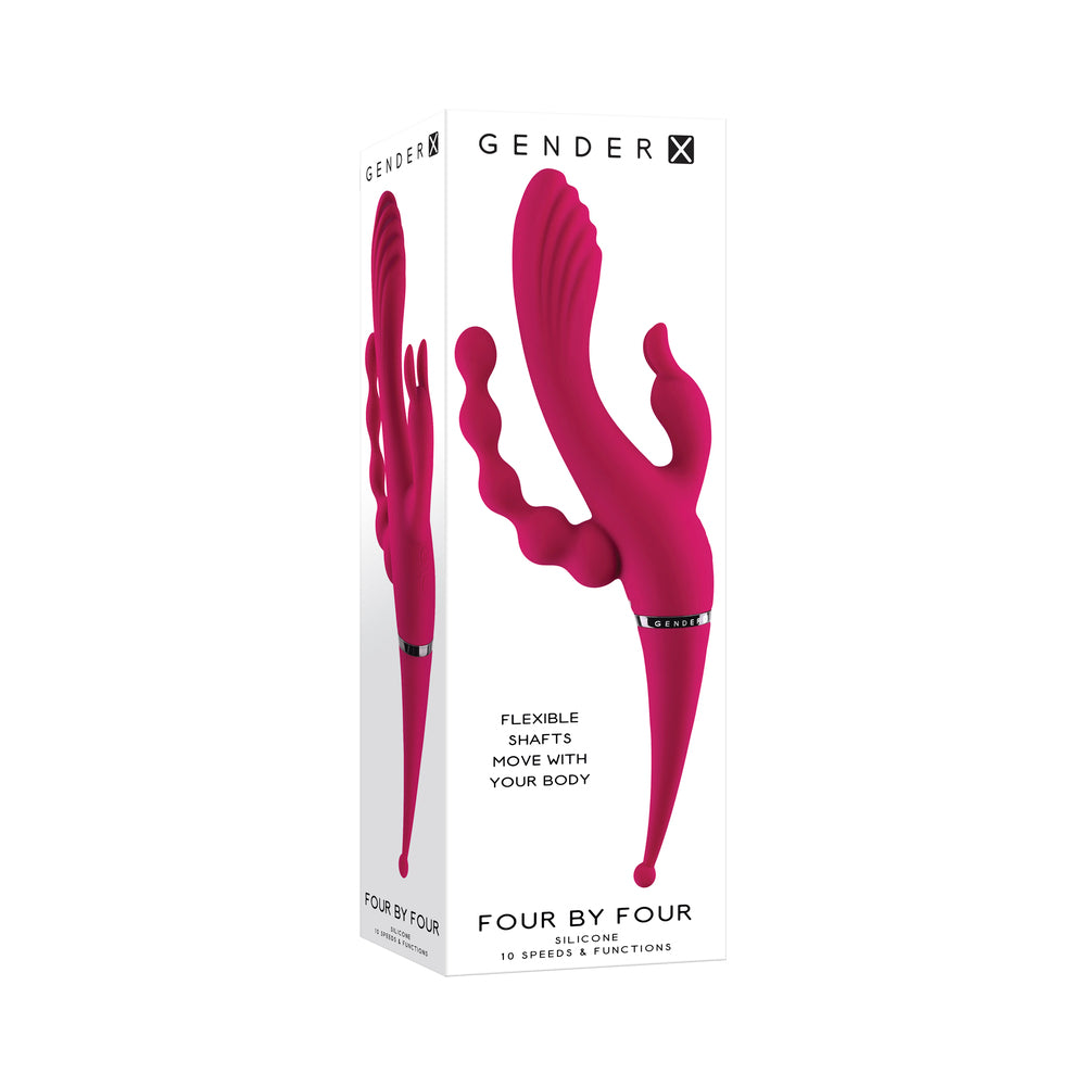 Gender X Four By Four Multi Stimulator Burgundy