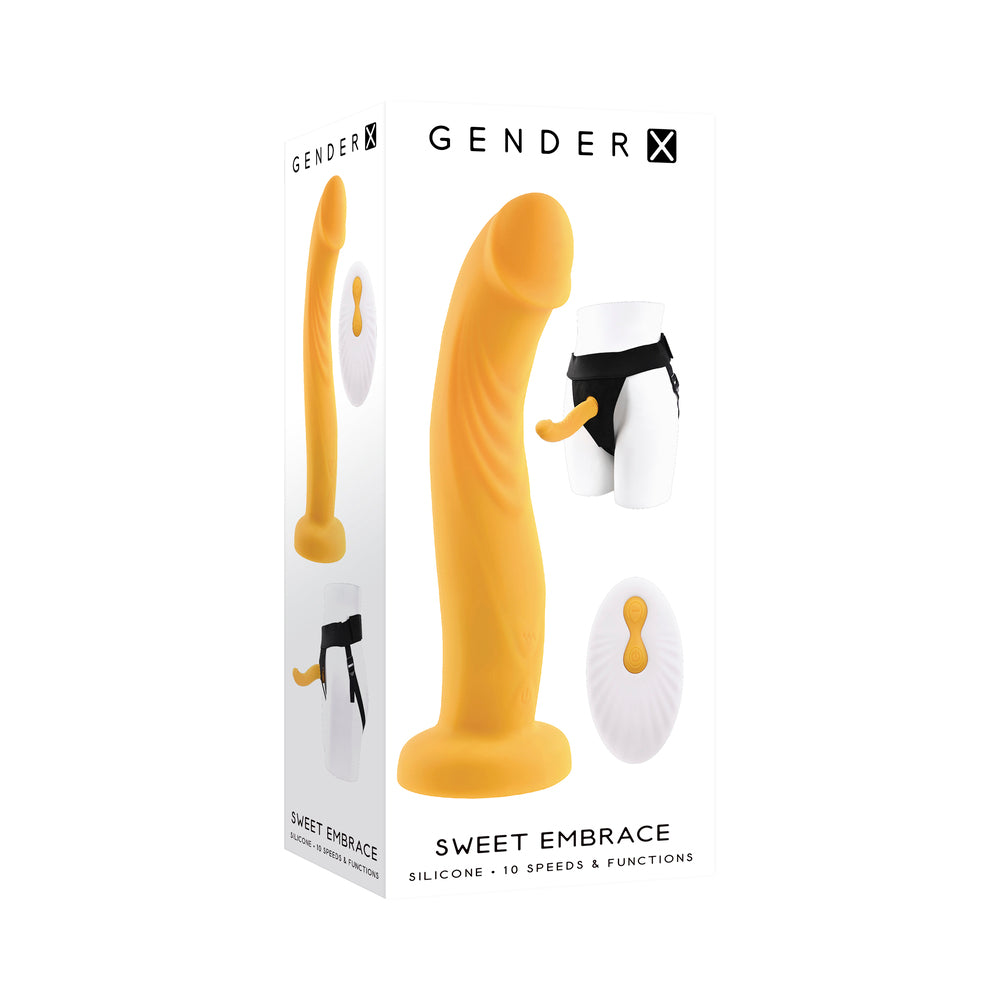 Gender X Sweet Embrace Vibrator And Strap-On Harness Yellow