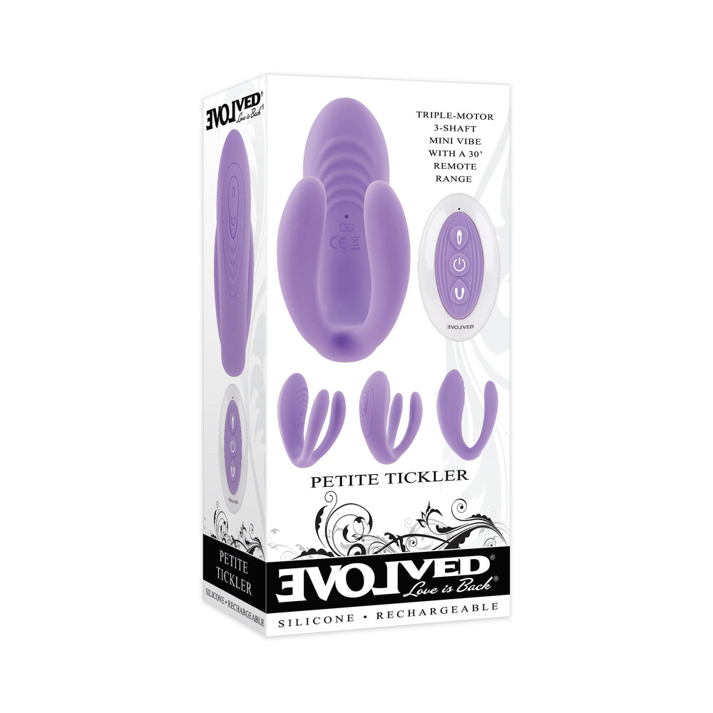 Evolved Petite Tickler Mini Vibe W/Remote - Purple