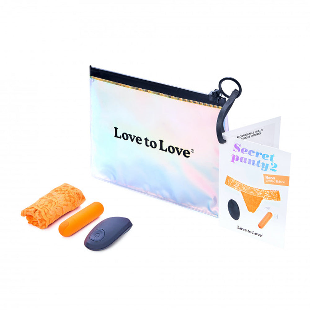 Love To Love Secret Panty 2 Neon Orange (Gift Bag Packaging)