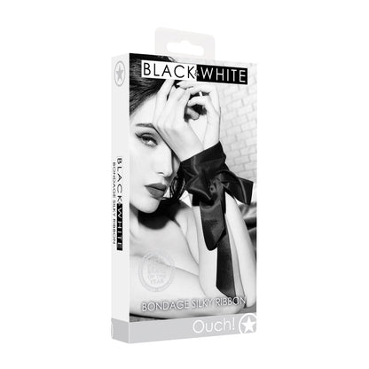 Ouch! Black &amp; White Bondage Silky Ribbon Black