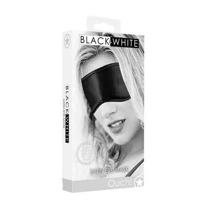 Ouch! Black &amp; White Satin Eye Mask Black