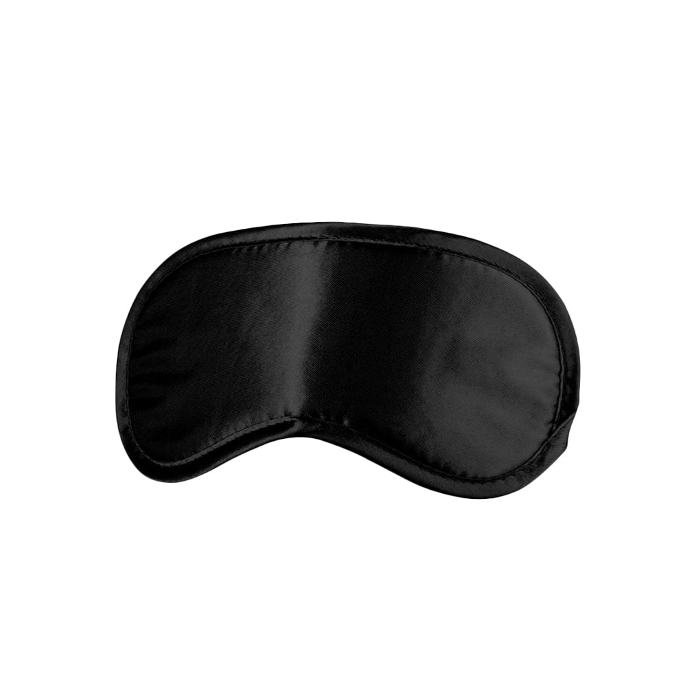 Ouch! Black &amp; White Satin Eye Mask Black