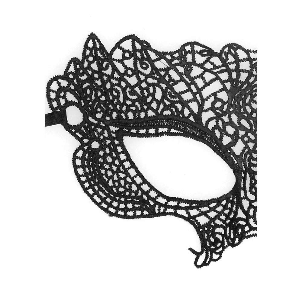 Ouch! Black &amp; White Lace Eye Mask Princess Black