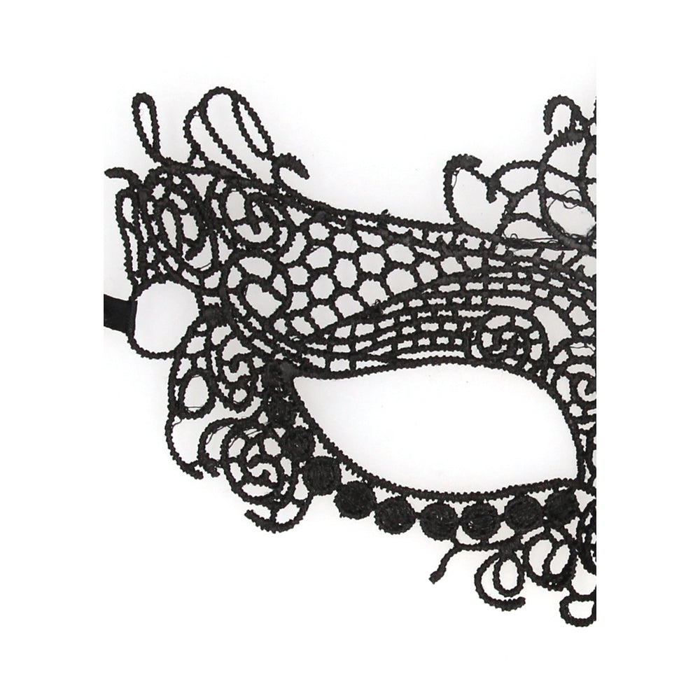 Ouch! Black &amp; White Lace Eye Mask Queen Black