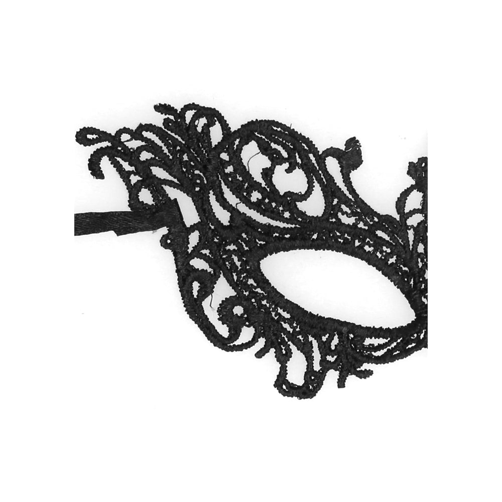 Ouch! Black &amp; White Lace Eye Mask Royal Black