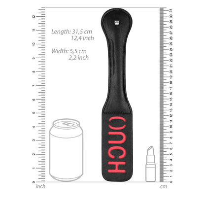 Ouch! Black &amp; White Bonded Leather Paddle Ouch Black