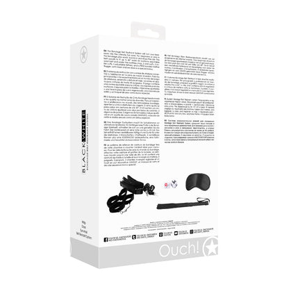 Ouch! Black &amp; White Bondage Belt Restraint System Black