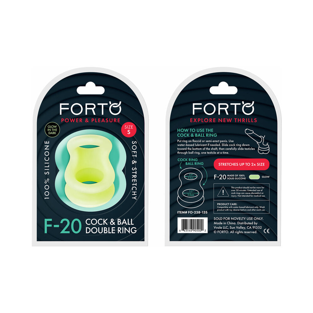 Forto F-20: Balls Stretcher Liquid Silicone 50/67 Mm Glow-In-The-Dark