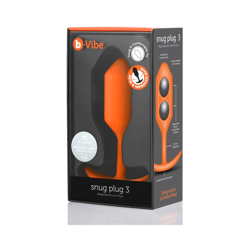 B-Vibe Weighted Snug Plug 3 - 180 G Orange