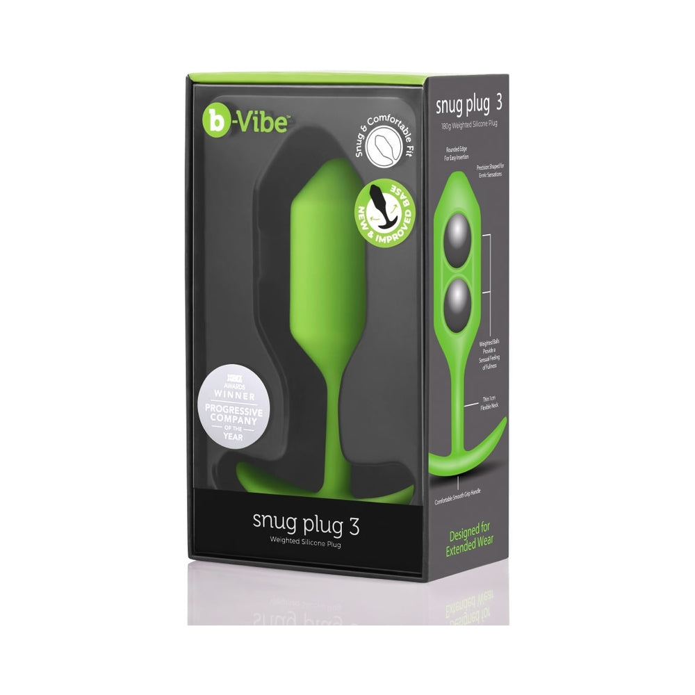 B-Vibe Weighted Snug Plug 3 - 180 G Lime