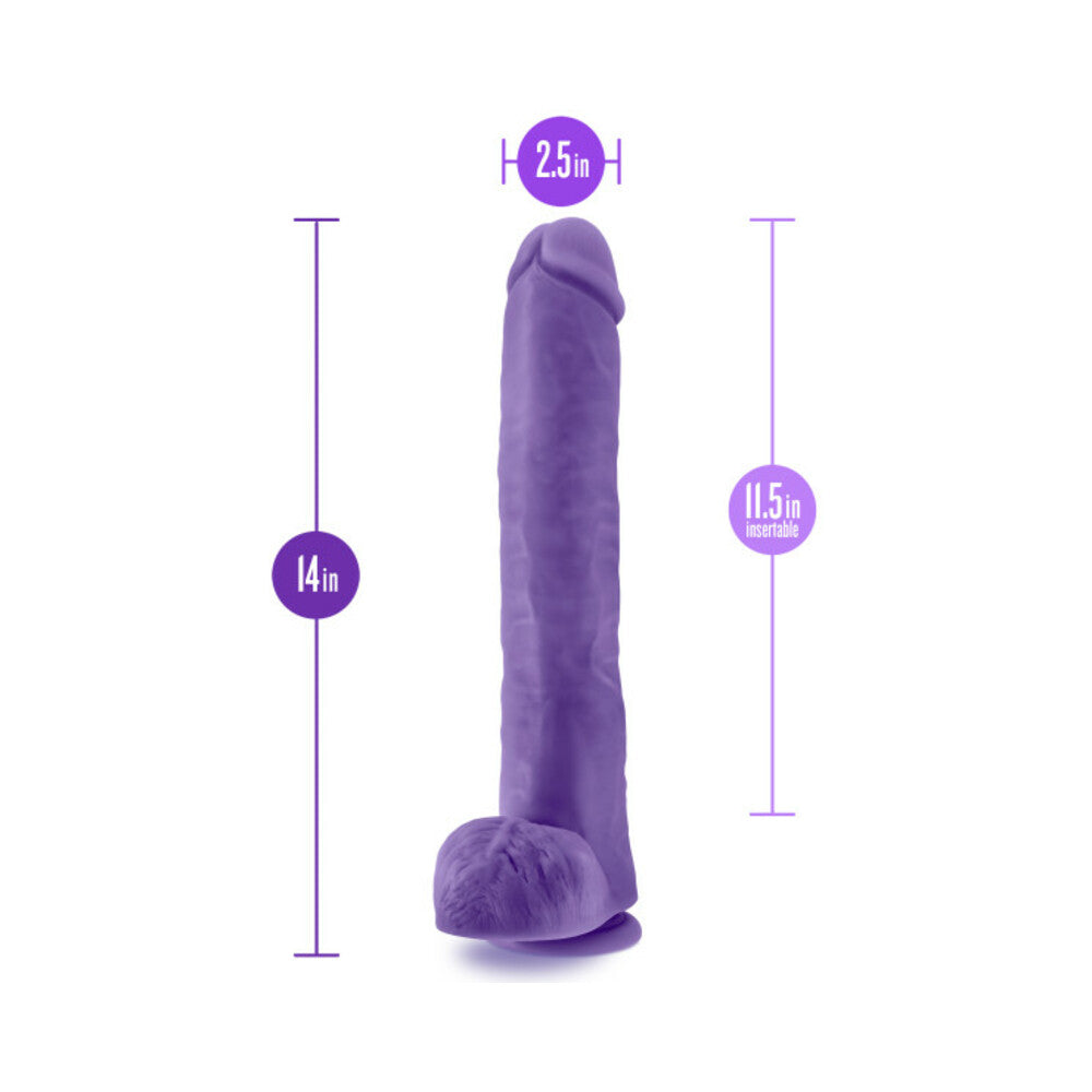 Au Naturel Bold Daddy Dildo 14 In. Purple