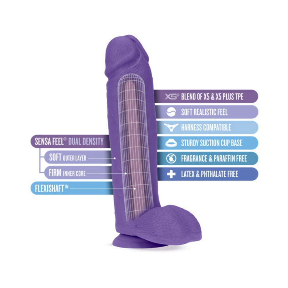 Au Naturel Bold Huge Dildo 10 In. Purple