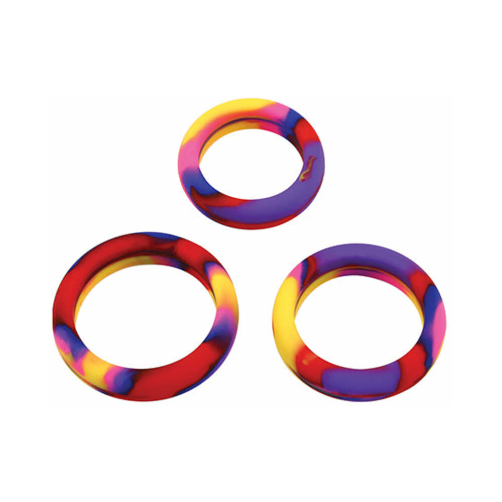 Gender Fluid Grip Me! Tension Ring Set Of 3 Tie-Dye