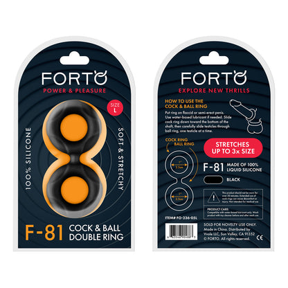 Forto F-81: Double Ring Liquid Silicone 47 Mm Black