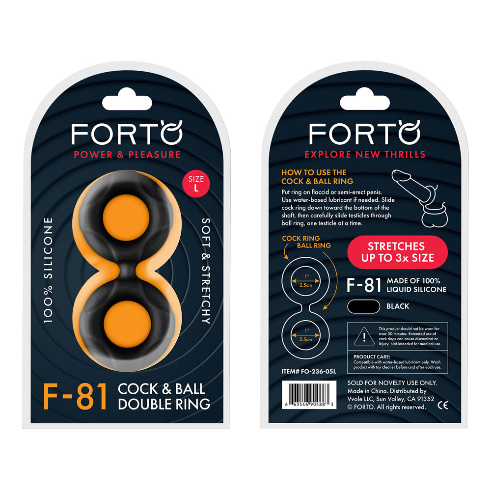 Forto F-81: Double Ring Liquid Silicone 51Mm Black