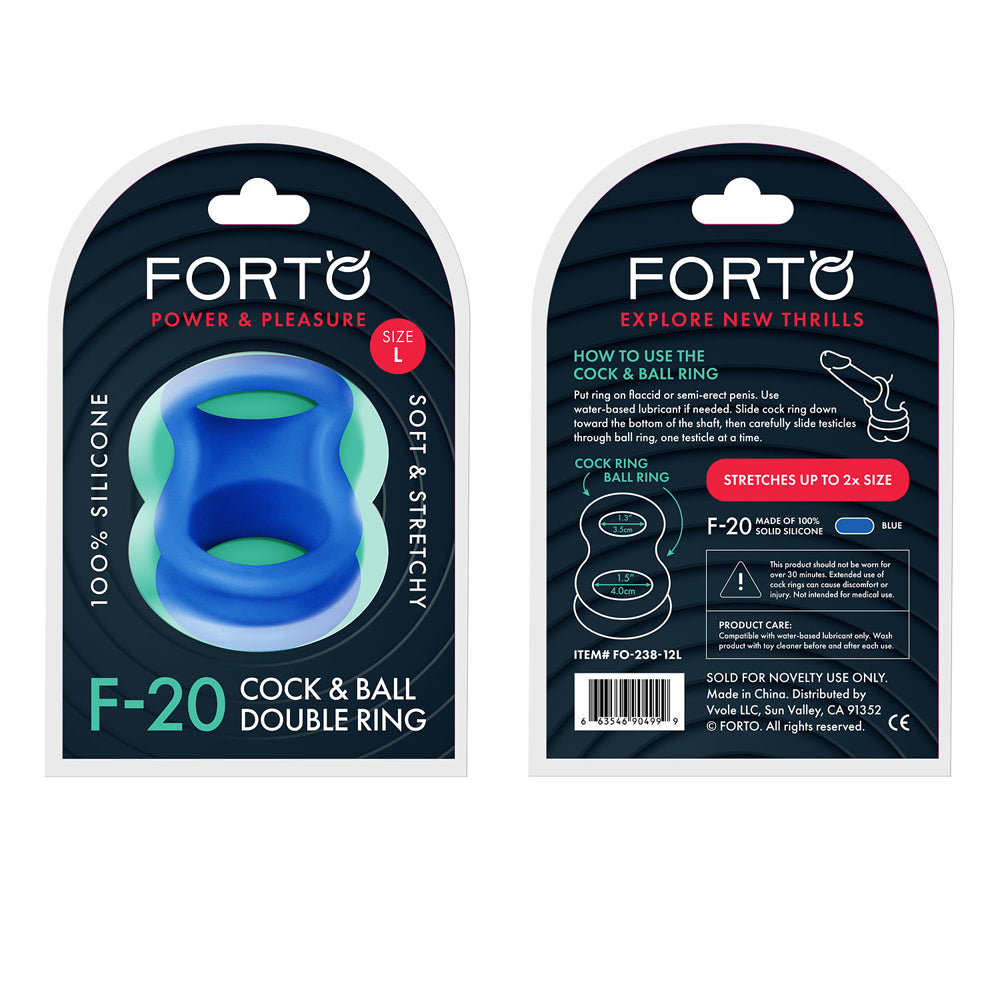 Forto F-20: Balls Stretcher Liquid Silicone 60/77Mm Blue