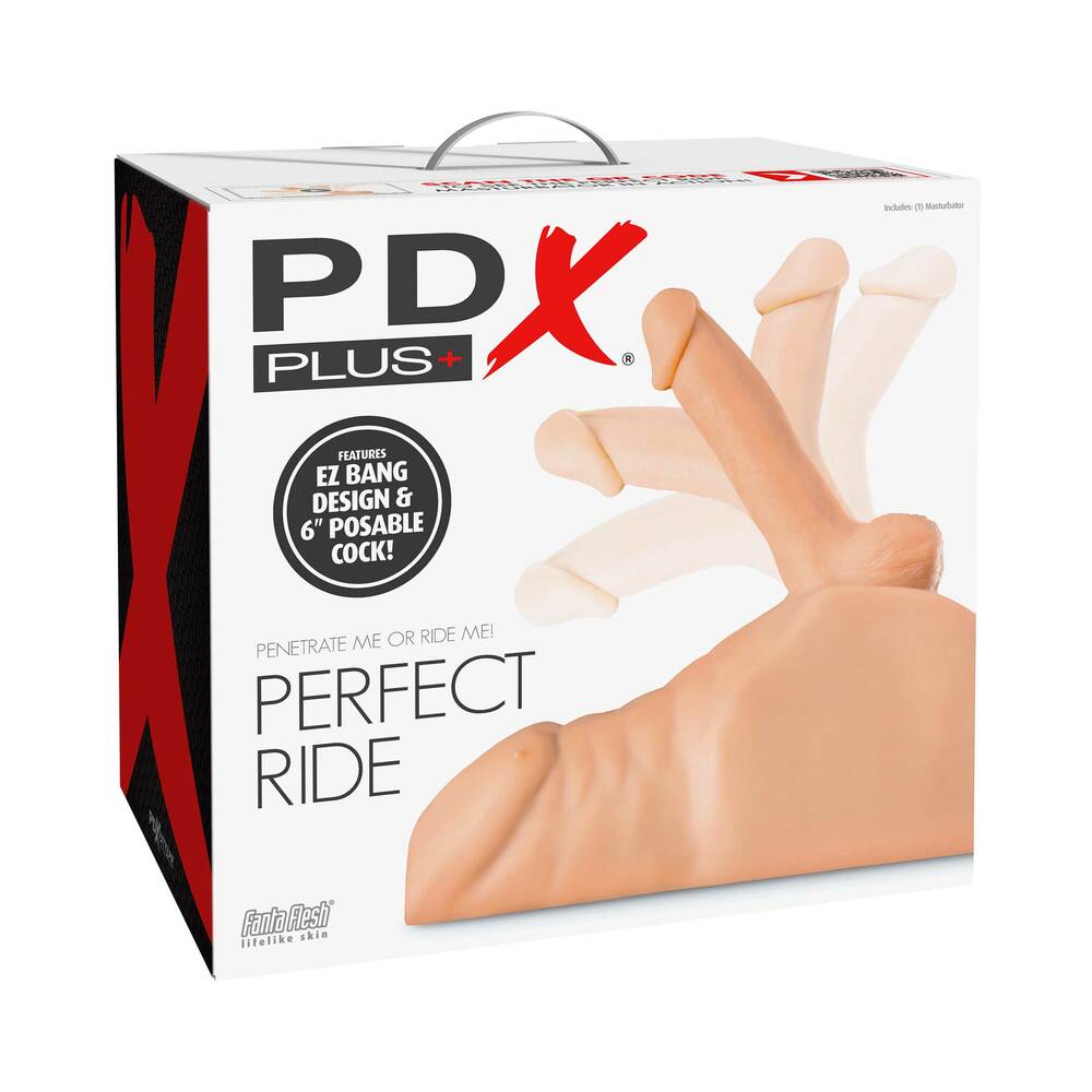 Pdx Plus Perfect Ride Life-Size Dildo And Masturbator Light