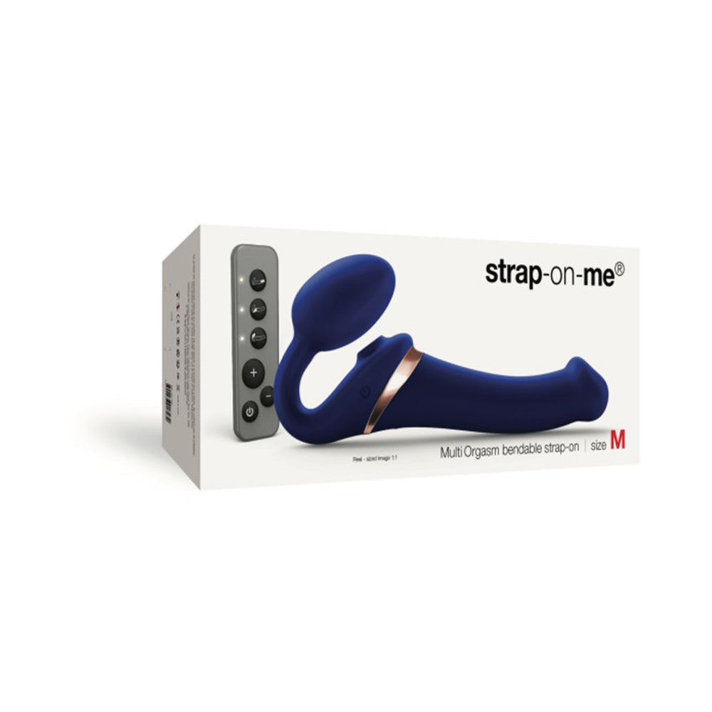 Strap-On-Me Multi Orgasm Bendable Strap-On Medium Night Blue