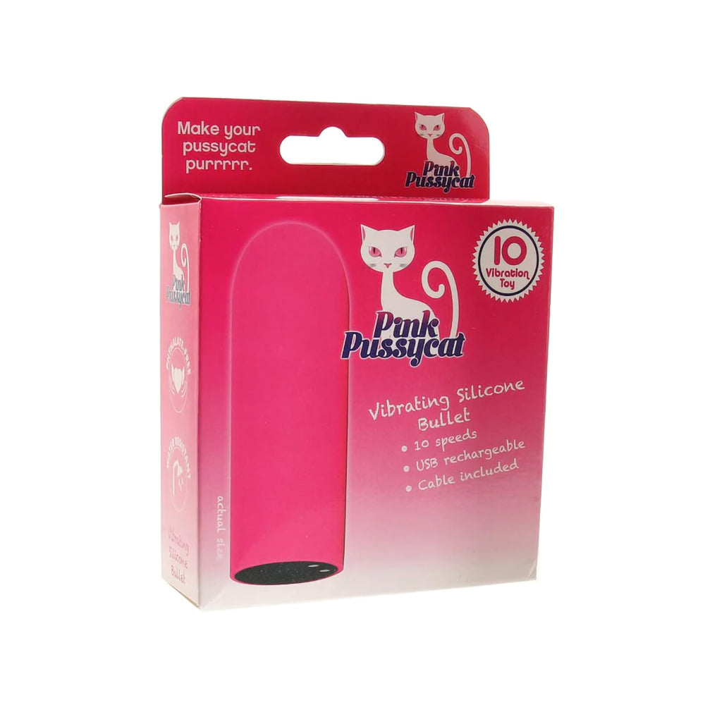 Pink Pussycat Vibrating Bullet Silicone Pink