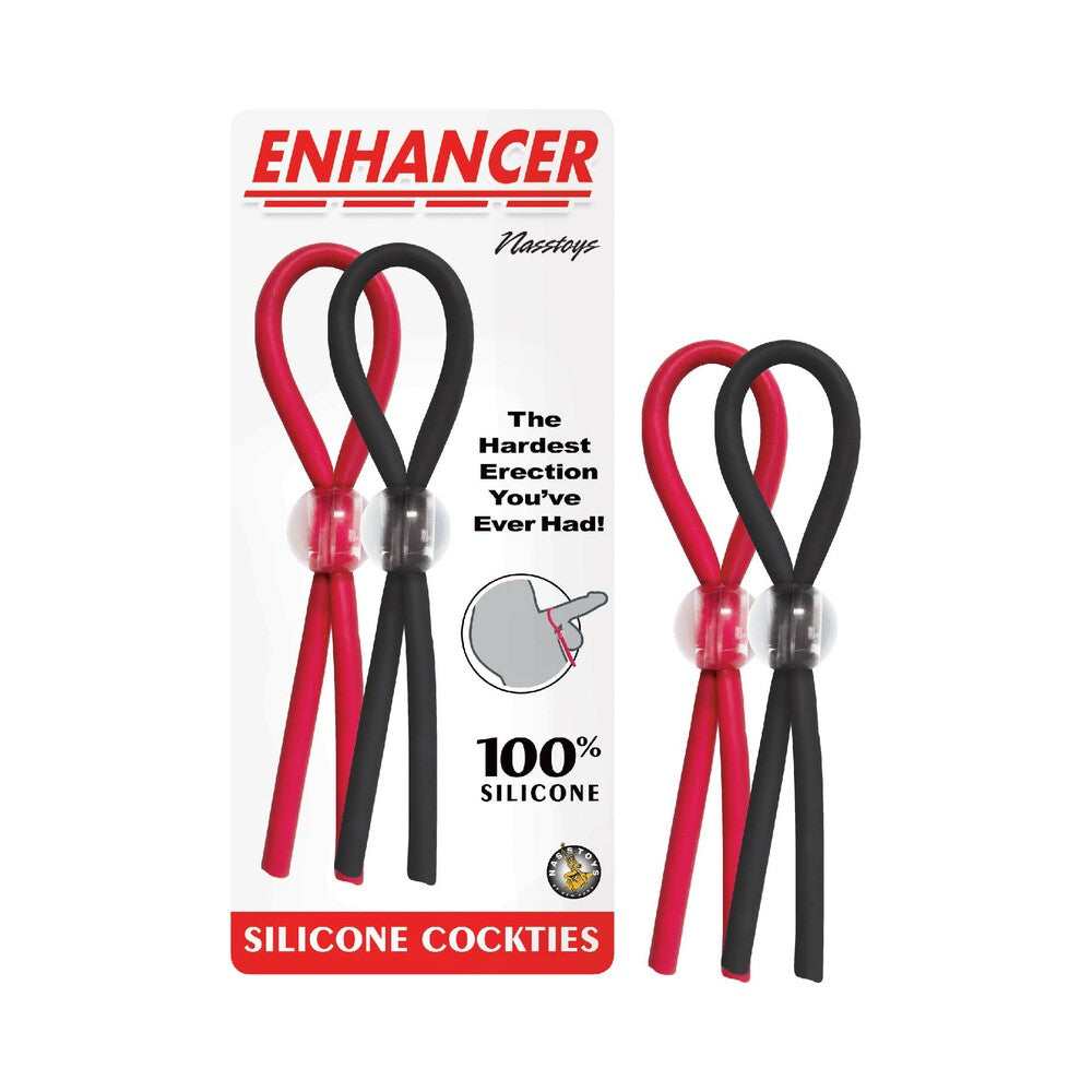 Enhancer Silicone Cockties Red &amp; Black