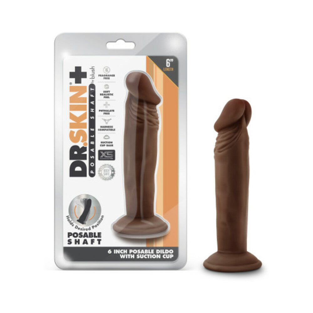 Dr. Skin Plus 6In Posable Dildo Chocolat