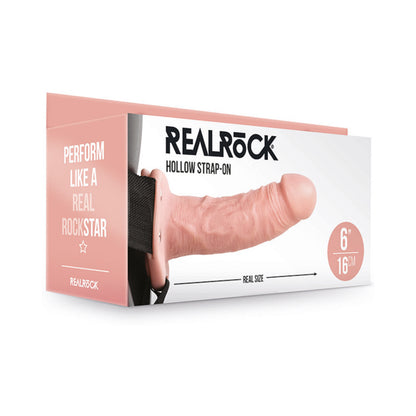 Realrock Hollow Strap-On Without Balls 6 In. Vanilla