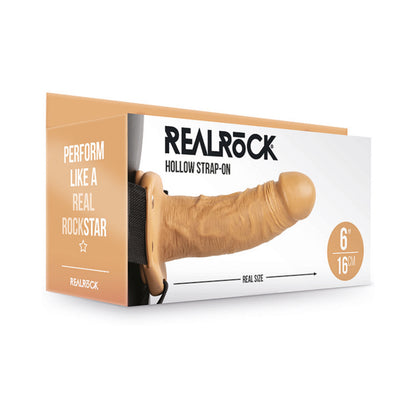 Realrock Hollow Strap-On Without Balls 6 In. Caramel