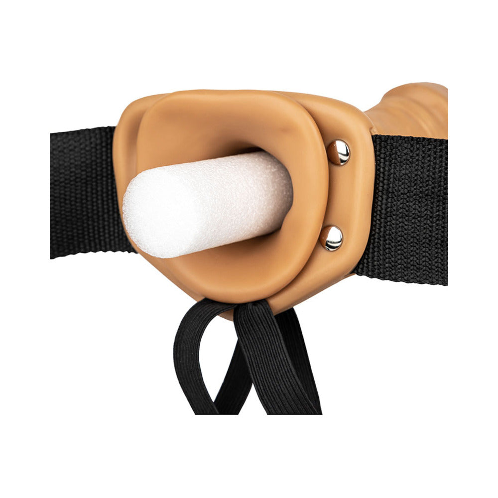 Realrock Hollow Strap-On Without Balls 6 In. Caramel