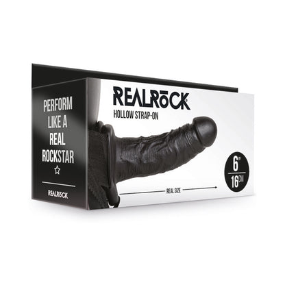 Realrock Hollow Strap-On Without Balls 6 In. Chocolate