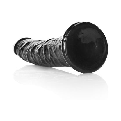 Realrock Slim Realistic Dildo With Suction Cup 6 In. Black