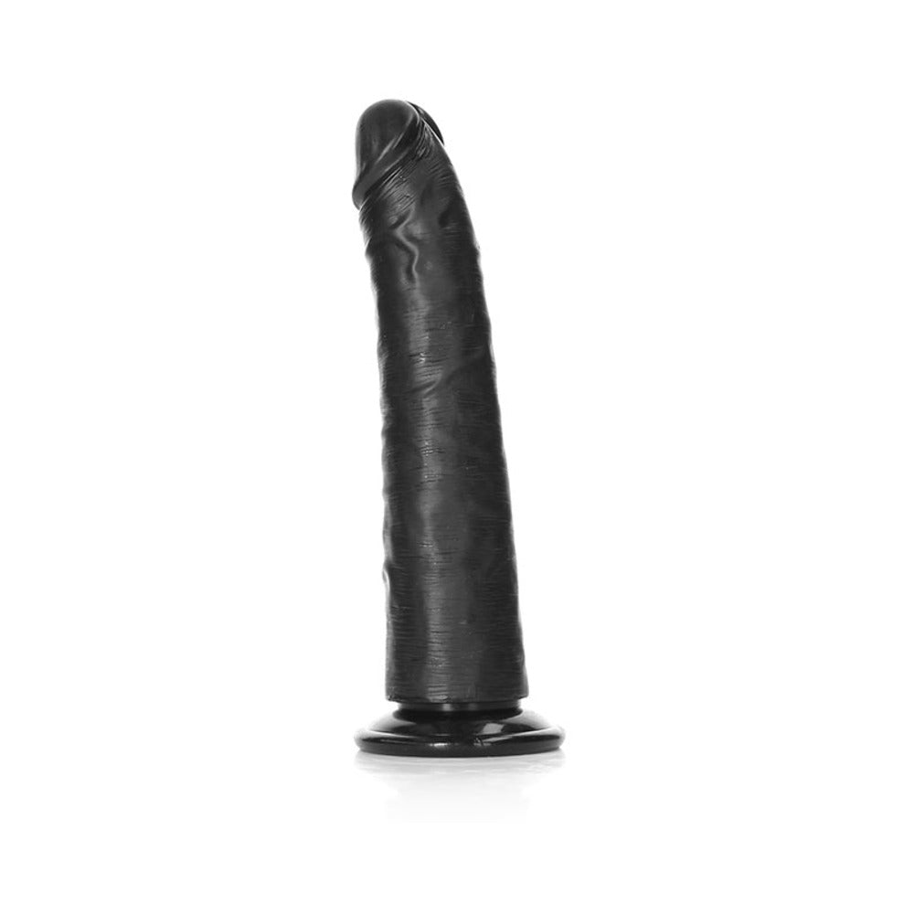 Realrock Slim Realistic Dildo With Suction Cup 7 In. Chocolate