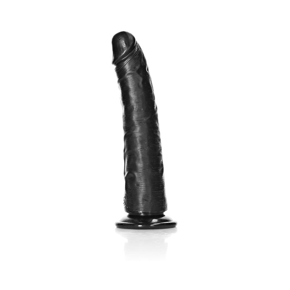 Realrock Slim Realistic Dildo With Suction Cup 7 In. Chocolate