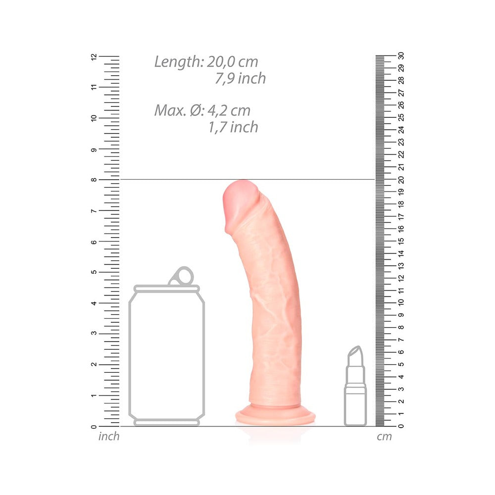 Realrock Curved Realistic Dildo With Suction Cup 7 In. Vanilla