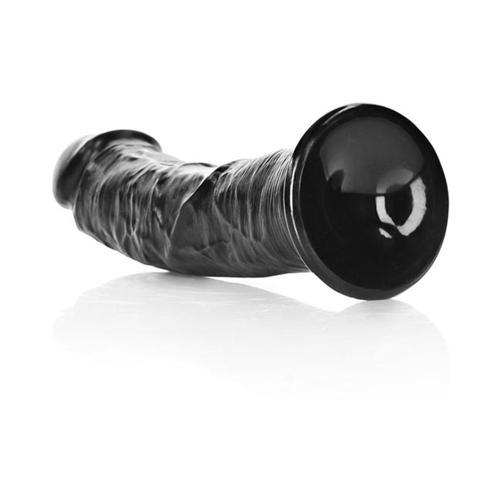 Realrock Curved Realistic Dildo With Suction Cup 7 In. Chocolate