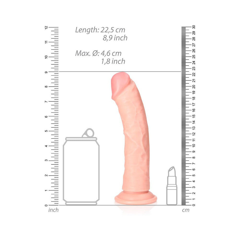 Realrock Curved Realistic Dildo With Suction Cup 8 In. Vanilla