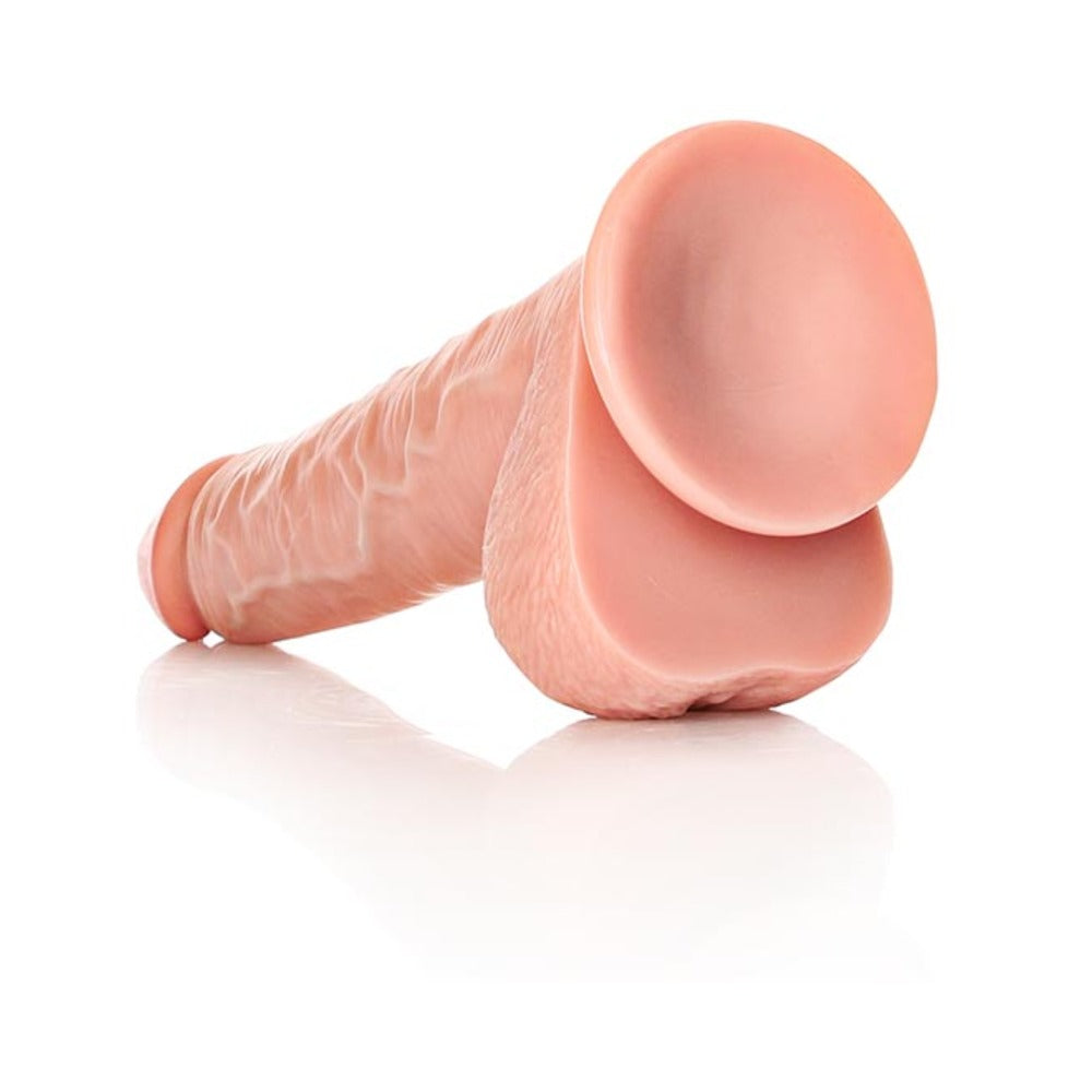 Realrock Straight Realistic Dildo With Balls And Suction Cup 12 In. Light