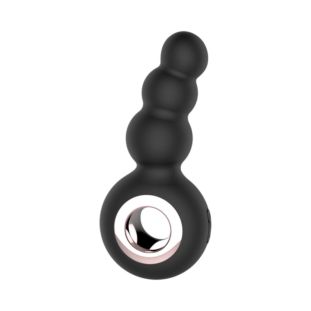 Gender Fluid Quiver Anal Ring Bead Vibe Silicone Black