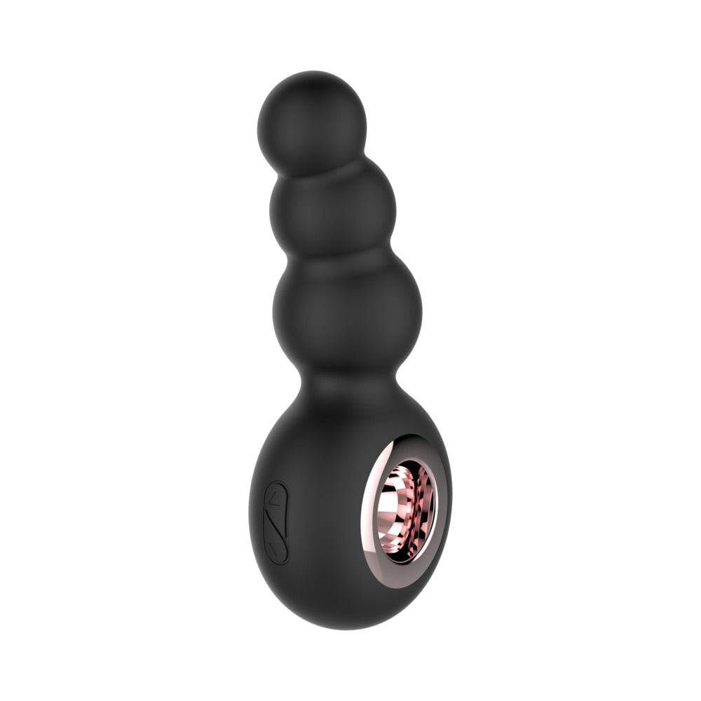 Gender Fluid Quiver Anal Ring Bead Vibe Silicone Black