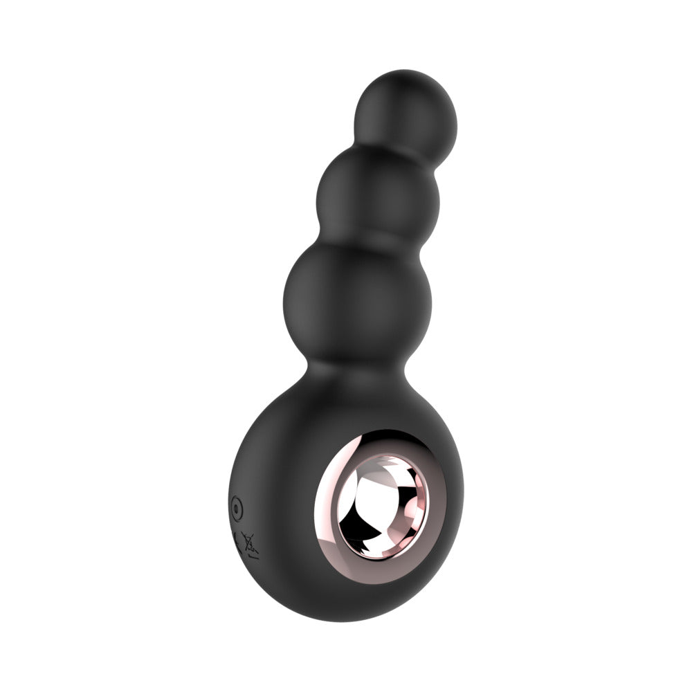 Gender Fluid Quiver Anal Ring Bead Vibe Silicone Black